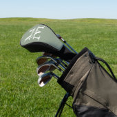 Gepersonaliseerde Elegant Sage Green Monogram & Na Golfheadcover (Insitu)