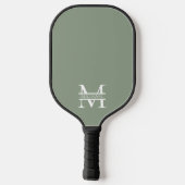 Gepersonaliseerde Elegant Sage Green Monogram & Na Pickleball Paddle (Achterkant)