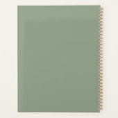 Gepersonaliseerde Elegant Sage Green Monogram & Na Planner (Achterkant)