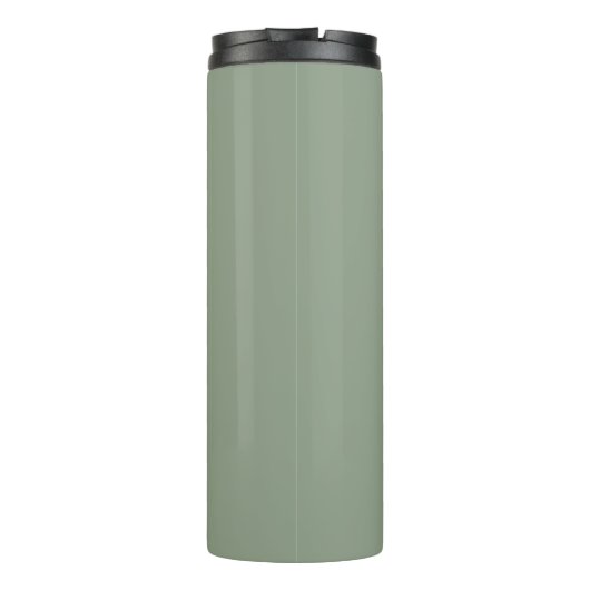 Gepersonaliseerde Elegant Sage Green Monogram & Na Thermosbeker (Achterkant)