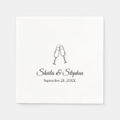 Gepersonaliseerde Elegant Script Trouwcocktail Servet (Voorkant)