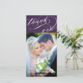 Gepersonaliseerde Elegant Script Wedding Bedankt (Staand voorkant)
