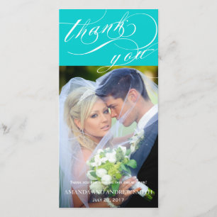 Gepersonaliseerde Elegant Script Wedding Bedankt