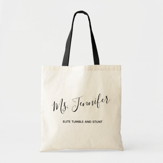 Gepersonaliseerde Elegant Scripted Cheer Coach Tote Bag (Voorkant)
