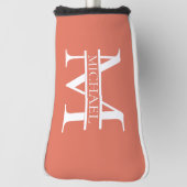 Gepersonaliseerde Elegant Terracotta Monogram en N Golfheadcover (Draai 90)
