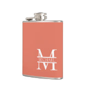 Gepersonaliseerde Elegant Terracotta Monogram en N Heupfles (Links)