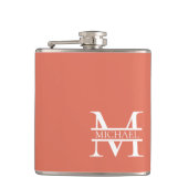 Gepersonaliseerde Elegant Terracotta Monogram en N Heupfles (Voorkant)
