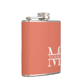 Gepersonaliseerde Elegant Terracotta Monogram en N Heupfles (Rechts)