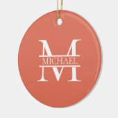 Gepersonaliseerde Elegant Terracotta Monogram en N Keramisch Ornament (Links)