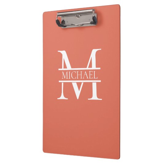Gepersonaliseerde Elegant Terracotta Monogram en N Klembord (Links)
