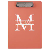 Gepersonaliseerde Elegant Terracotta Monogram en N Klembord (Voorkant)