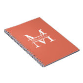 Gepersonaliseerde Elegant Terracotta Monogram en N Notitieboek (Rechterzijde)