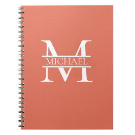 Gepersonaliseerde Elegant Terracotta Monogram en N Notitieboek