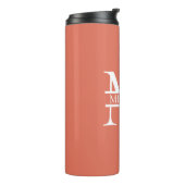 Gepersonaliseerde Elegant Terracotta Monogram en N Thermosbeker (Gedraaid links)
