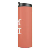 Gepersonaliseerde Elegant Terracotta Monogram en N Thermosbeker (Geroteerd rechts)