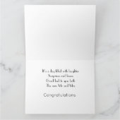 Gepersonaliseerde Elegant Wedding de Kaart van de  (Binnen)