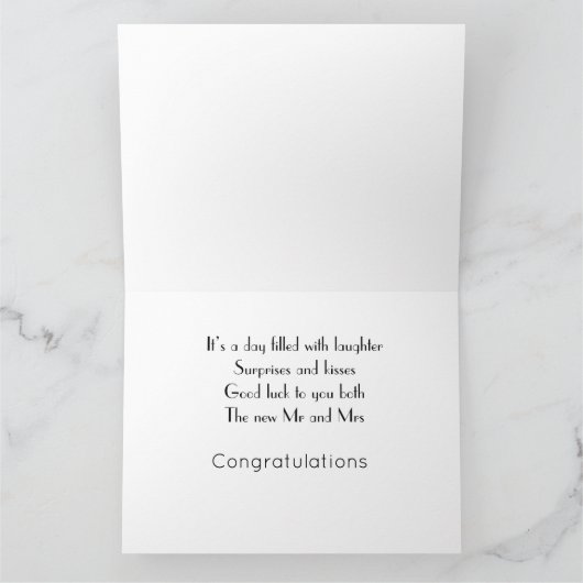 Gepersonaliseerde Elegant Wedding de Kaart van de  (Binnen)