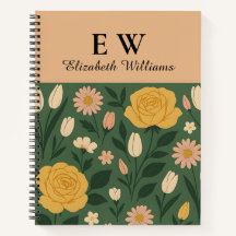 Gepersonaliseerde Elegant Yellow Rose Floral Notit