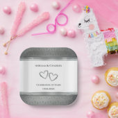 Gepersonaliseerde Elegant Zilver 25e Jubileum Part Papieren Bordje (Feest)