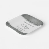 Gepersonaliseerde Elegant Zilver 25e Jubileum Part Papieren Bordje (Gebogen)