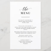 Gepersonaliseerde Elegant Zwart-wit Wedding Menu (Voorkant)