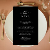 Gepersonaliseerde Elegant Zwart-wit Wedding Menu