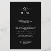 Gepersonaliseerde Elegant Zwart-wit Wedding Menu (Voorkant)