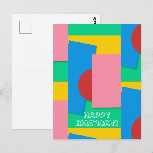 Gepersonaliseerde Elegante Abstracte Kleur Kunst V Briefkaart (Voorkant / Achterkant)