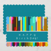 Gepersonaliseerde Elegante Abstracte Kunst Verjaar Kaart (Voorkant / Achterkant)