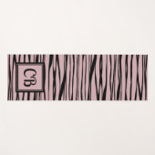 Gepersonaliseerde elegante abstracte lijn zwart ro yogamat (Voorkant (horizontaal))