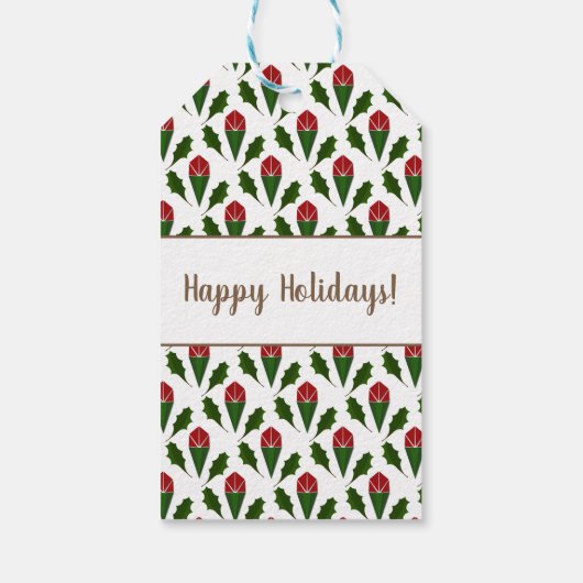 Gepersonaliseerde Elegante Abstracte Rode Rozen &  Cadeaulabel (Achterkant)