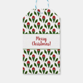 Gepersonaliseerde Elegante Abstracte Rode Rozen en Cadeaulabel