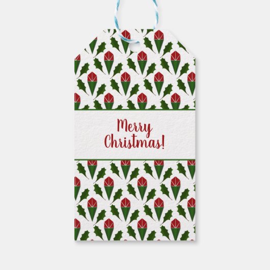 Gepersonaliseerde Elegante Abstracte Rode Rozen en Cadeaulabel (Achterkant)