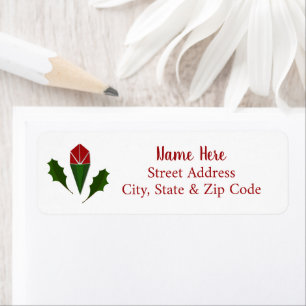 Gepersonaliseerde Elegante Abstracte Rode Rozen & Etiket