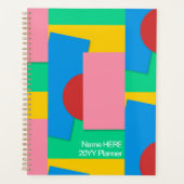 Gepersonaliseerde Elegante Abstracte Vorm & Kleur  Planner (Voorkant)