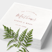 Gepersonaliseerde elegante achternaam bruiloft folie servetten