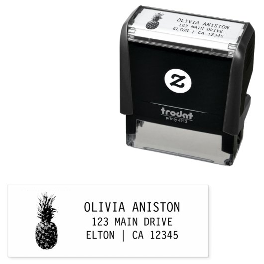 Gepersonaliseerde Elegante  Ananas Zelfinktende Stempel (In situ)