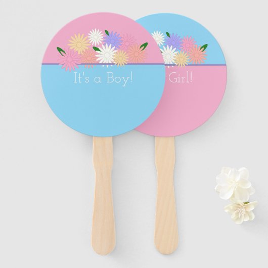 Gepersonaliseerde Elegante Baby Boy Girl Geslacht Handwaaier (Voorkant en achterkant)