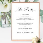 Gepersonaliseerde Elegante Bar Menu Bruiloft Drink Poster