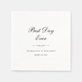 Gepersonaliseerde elegante 'beste dag ooit' bruilo servet (Voorkant)