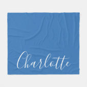 Gepersonaliseerde elegante blauwe minimalistische  fleece deken (Voorkant (Horizontaal))