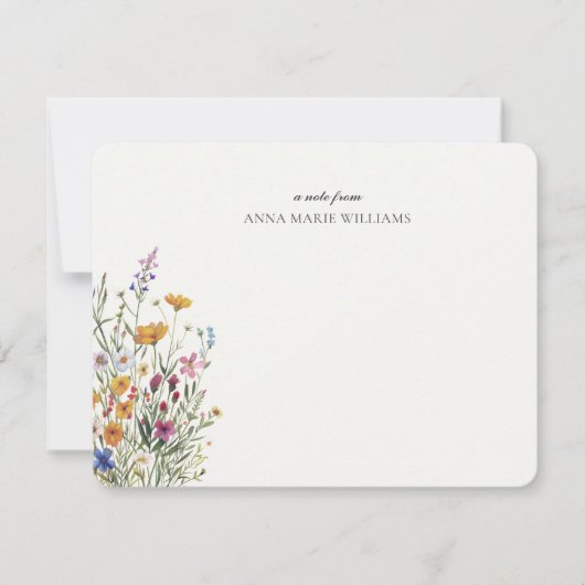 Gepersonaliseerde Elegante Bloemen Boho Chic Note  Notitiekaartje (Voorkant)