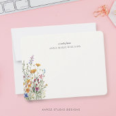 Gepersonaliseerde Elegante Bloemen Boho Chic Note  Notitiekaartje