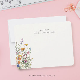 Gepersonaliseerde Elegante Bloemen Boho Chic Note  Notitiekaartje
