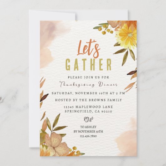 Gepersonaliseerde Elegante Bloemen Botanische Than Kaart (Voorkant)