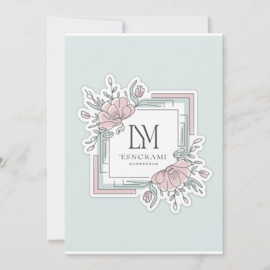 Gepersonaliseerde Elegante Bloemen Huwelijksuitnod Kaart (Achterkant)