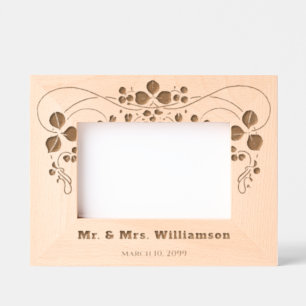 Gepersonaliseerde Elegante Bloemen Jubileum bruilo Gegraveerde Lijstjes