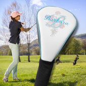Gepersonaliseerde Elegante Bloemen Monogram Naam Golfheadcover