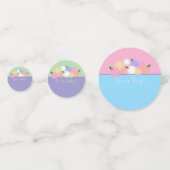 Gepersonaliseerde Elegante Bloemen Nieuwe Baby Ges Confetti (Voorkanten)