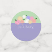 Gepersonaliseerde Elegante Bloemen Nieuwe Baby Ges Confetti (Kleine voorkant)